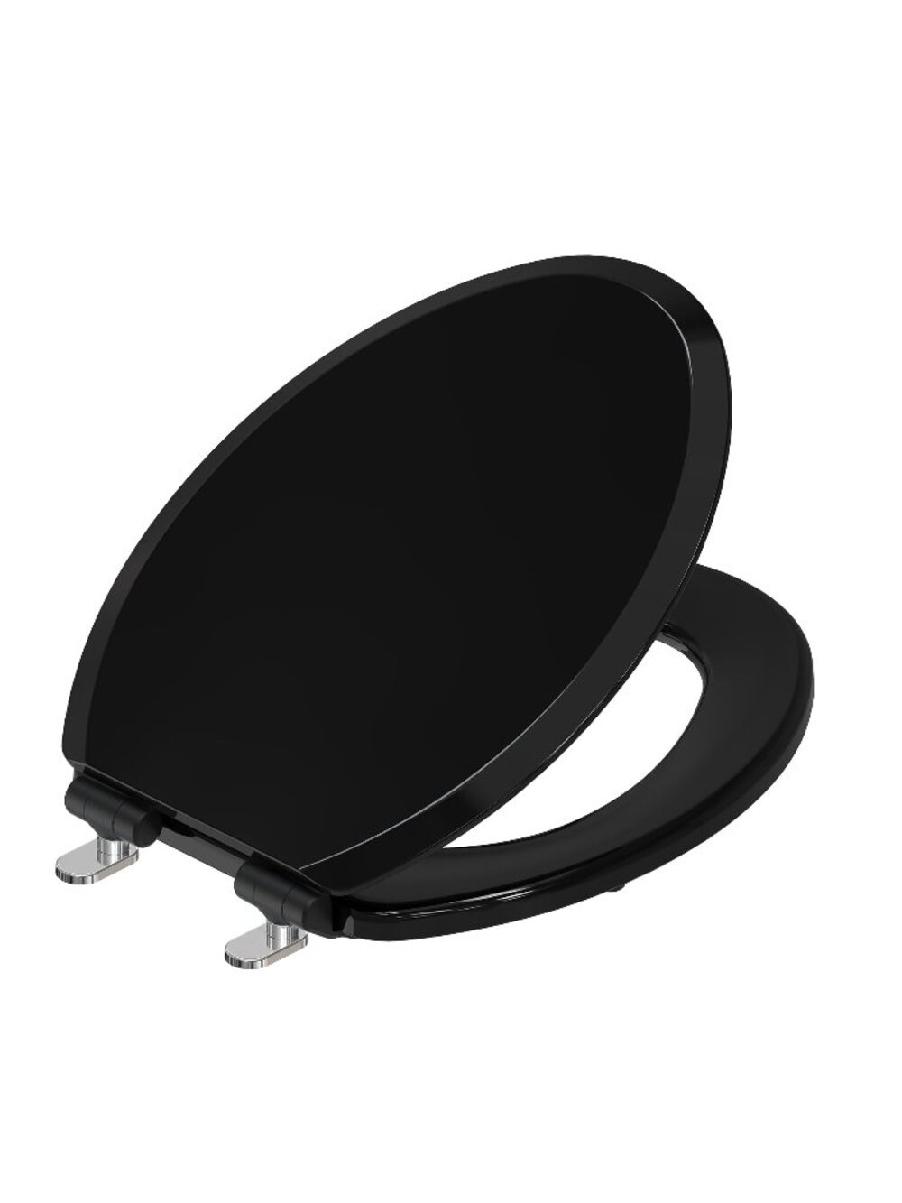 Topseat Pro Elite Wood Toilet Seat Elongated, Black, Magnetic Quick-Release